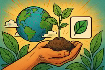 comicbook Create a clean inspiring image that represents purpose and sustainability in branding Include natural elements like leaves the earth or huma-1