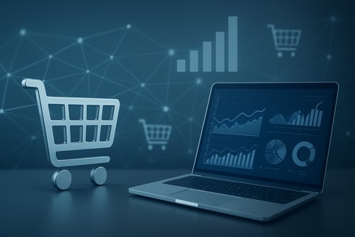 photographic Create a modern and professional banner image for a blog titled Smart Ecommerce The Key to Compete in Marketplaces The image should repre-1